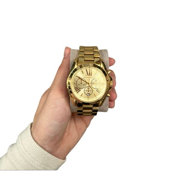 Michael Kors Men’s Bradshaw Gold-Tone Stainless Steel 3 Hand Watch Wristwatch - Picture 2 of 3